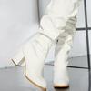 2024 Autumn and Winter Over The Knee Women Boots Genuine Leather Pleated Sexy Over The Knee High Heels Women Botas Mujer