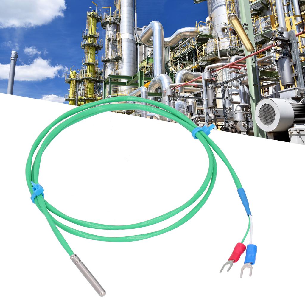 KType Thermocouple Probe Silicone Super Soft Temperature Measuring Line 0200 Celsius  Green 4x30mm(2meter )