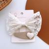 Toddler Girl Headwear France Style Beige Color Bow Floral Lace Hair Clip for Baby Girl Lovely Sweet Princess Children Hairpin