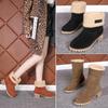 Winter New Women's Martin Boots Thick Heel High Heel Medium Boots Velvet Foot Large Size Women's Boots