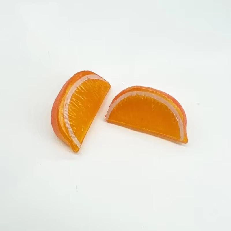 2pcs Artificial Plastic Lemon Slices 1/4 Orange Citrus Fake Fruit Slices Home Tabletop Decoration Advertising Photography Photo Props