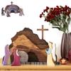 Многоразовое украшение пасхальной сцены «Пустая гробница», крест, гроб Иисуса, набор подносов для украшения стола