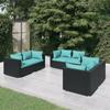 Day and Night - Day and Night Garden Furniture Set 6 Pieces and Black Synthetic Rattan Cushions