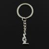 Fashion 30mm Key Ring Metal Key Chain Keychain Jewelry Antique Plated Microscope Instrument 21x11x8mm Pendant