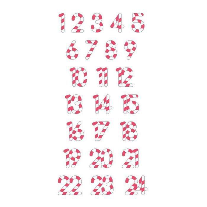 Puffies 3D Candy Cane Advent Calendar Stickers