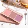 Milk Tea Blush Peach Palette Face Mineral Pigment Ball Blusher Powder Makeup Contour Shadow with Brush 3i, 02 with Brush