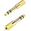 Gold Stereo Headphone Audio Adapter 3.5 To 6.5mm Microphone Electric Piano Connector  Home