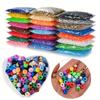 100pcs/set Big Hole Beads Colorful Pony Beads Set Multi-Colored Bulk Rainbow Hair Rings DIY