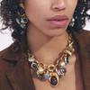 Literature Collarbone Chain Jewelry Set Vintage Earring Punk Multi Pendant Chain Necklace  Autumn