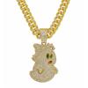 Full Diamond Ghost Cuban Chain Pendant, European and American Hip Hop Men's Necklace Jewelry Items