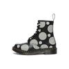 Dr. Martens 1460 Leather Glossy Printed Short Mid-Calf Boots Women Boots Black 26876009