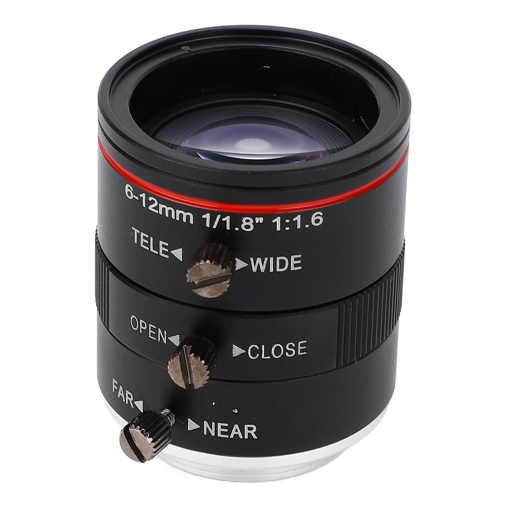 Zoom Industrial Lens 6?12mm 1/1.8 3MP Manual Focus Lens Aluminium Alloy C Mount Adjustable Aperture