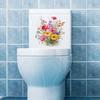 Красочные цветочные наклейки для унитаза, водонепроницаемые, съемные, самоклеящиеся, ПВХ, настенное искусство для гостиной, ванной комнаты