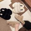 Mao Mao Slippers Women's Autumn and Winter Wear 2025 New Versatile European Goods High Sense Internet Celebrity Thick Bottom Plush Cotton Slippe