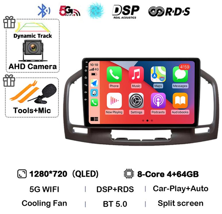Android 14 Carplay Auto WIFI+4G Car Radio For Buick Regal For Opel Insignia 2009 2010 2011 2012 2013 Multimidia Video Player GPS