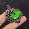 Copper Green Turquoise Pendant Copper Wire Wrapped Pendant Handmade Gemstone Pendant Wire Wrap Jewelry Boho Pendant Copper Jewelry For Gift