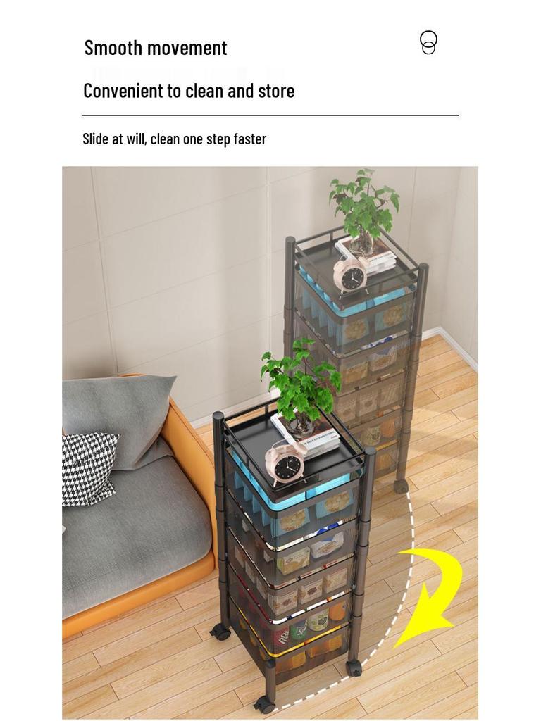 Rotating Multi-Layer Storage Rack for Fruits & Vegetables - No Installation Needed