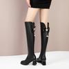 Designer Pointed Toe Women Knee High Boots New  Fashion Back Bowknot Long Boots Thick High Heels Autumn Winter Ladies Shoes