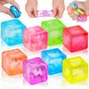 Colorful Squishy Fidget Toys 10pcs Relax Squishy Ice Cube Fidget Toys Soft Colorful Rubber Stress Balls No Batteries Needed