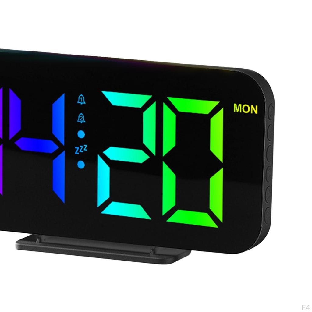 LED Clock with Alarms And Color-Changing Glow