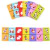 Wooden Animal Domino Puzzle Toy Education Blocks Wooden Domino Building Blocks Set Kids Tollder