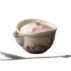 Ru Kiln Hand-Held Pot Cover Bowl Teacup Chinese Style Lily Ceramic Is Not Hot, Single High-End Tea Bowl Tea Set