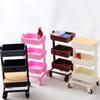 1Set 1:12 Dollhouse Miniature Trolley Dining Cart with Wheels Storage Display Shelf Bookshelf Furniture Model Decor Toy