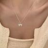 Silver Color Smooth Bow Pendant Necklace Women'S Collar Chain Minimalist Neck Chain Birthday Gift Light Luxury Jewelry