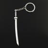 Fashion 30mm Key Ring Metal Key Chain Keychain Jewelry Antique Bronze Silver Color Plated Samurai Sword 107x10mm Pendant
