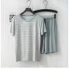 Men's New Summer Modal Pajamas Short-sleeved Shorts Striped T-shirt Comfortable Plus Size Home Service Suit Sleep Wear Men