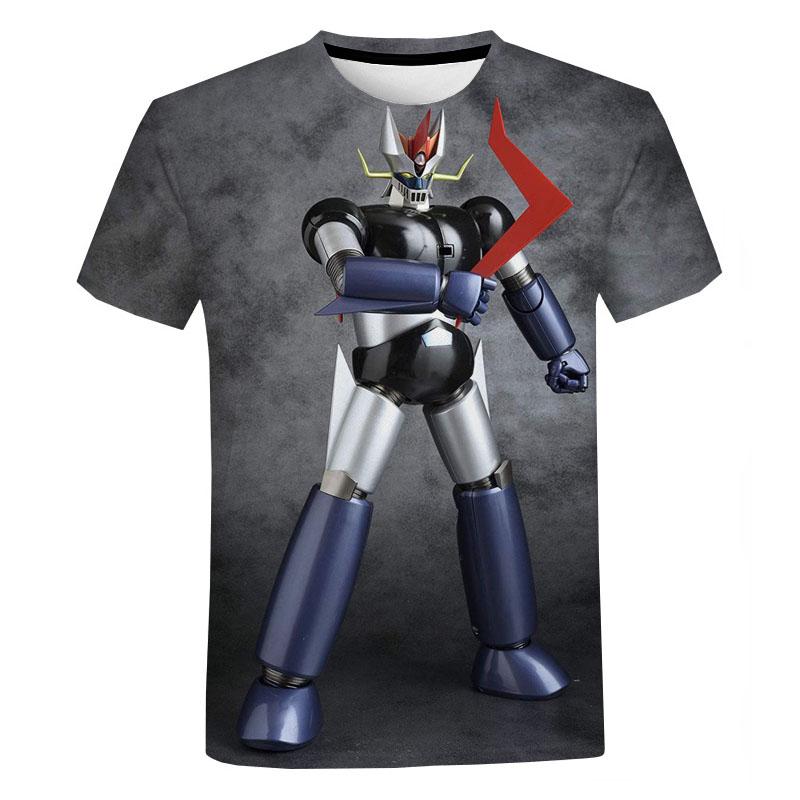Mazinger Z Graphic T Shirts Summer Men Clothing Round Neck Oversized T-shirt Fashion Short Sleeve Harajuku Streetwear Tops Tees