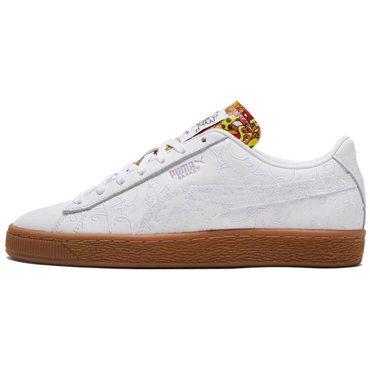 Romero Britto X Puma Basket Embroidered - White Gum Unisex Sneakers 381095-01