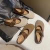 Women's Multi-color Mary Jane Shoes with Non Slip Soft Soles Woman Spring and Autumn Outdoor Frosted Leather Flats