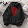 Women Hoodie Pocket Long Sleeve Red Dragon Hoody Oversize Loose Sweatshirts Autumn Fleece Hoodies Fashion Casual Clothing