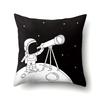 Astronaut Polyester Pillow Case Style Floral Print Peach Leather Velvet Pillow Case Creative Moon Car Waist Cushion Cover
