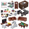 Compatible City Furniture Series Bricks MOC Building Blocks Kitchen Bedroom Bathroom Parts DIY Kits Kids Toys Sofa Bed Piano Set