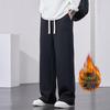 Men's Plush Plus Size Loose Sweatpants - Autumn/Winter, High-End Drape, Fits Up To 300 Pounds