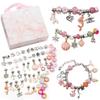 Pink Gift Box: DIY Handmade Crystal Bracelet Set - 7 Color Options for Kids and Women