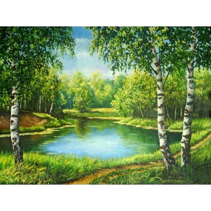 DIY Landscape 5D Diamond Painting Full Round Drill Scenic Diamond Embroidery Cross Stitch Mosaic Kits Resin Wall Art Home Decor
