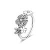Hot Sale 925 Sterling Silver Stackable Infinite Heart Daisy Flower Ring For Women Original 925 Silver Rings Brand Jewelry Gift