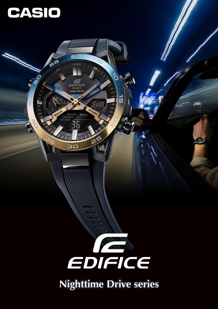 Часы Edifice Watch Drive с Bluetooth Solar Sapphire Glass Navy [Casio] [Nighttime Series] ECB-2000YNP-1AJF мужские