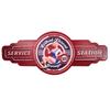 [A3225] - Retro Metal Sign 'Service Station' Red Blue Vintage - 73x30 Cm