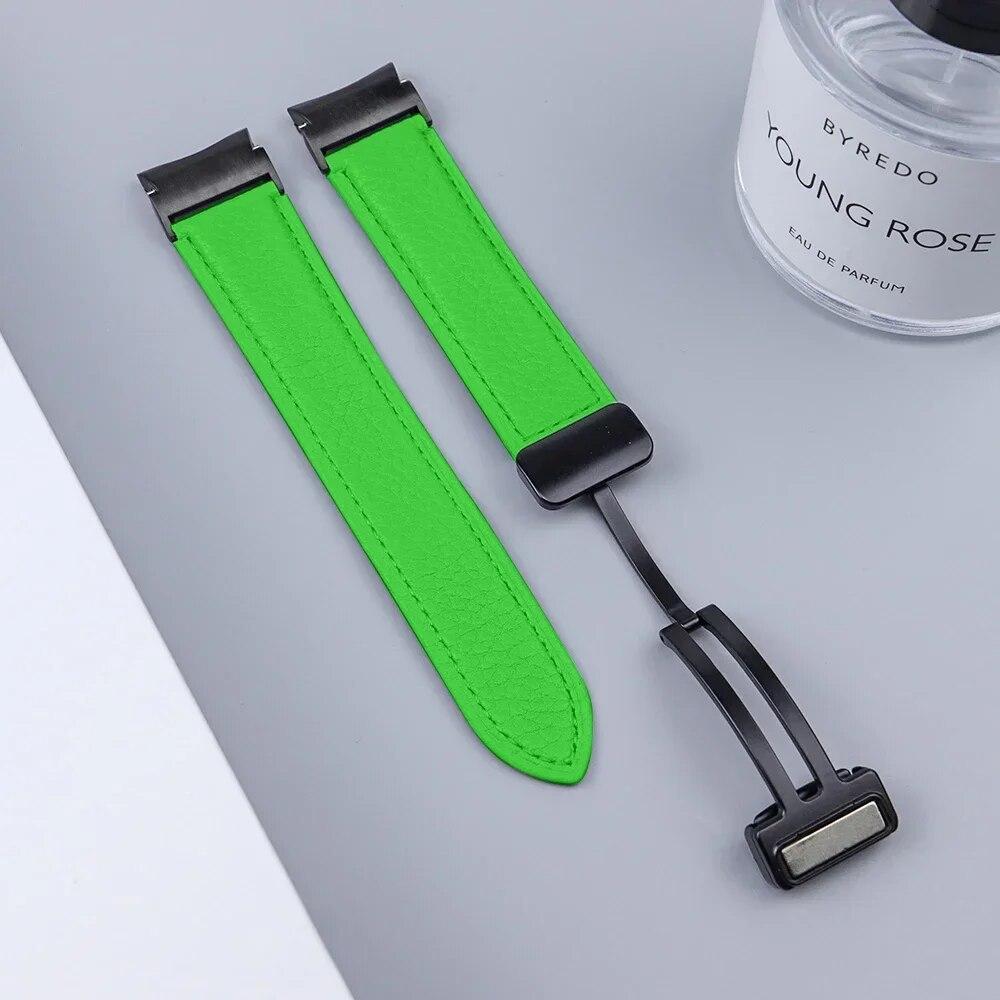 Quick Fit Leather Strap For Samsung Galaxy Watch 6Classic 43mm 47mm 6/5/4 40mm 44mm Magnetic Buckle for Watch 5pro 45mm Leather Band