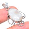 Natural Rainbow Moonstone Gemstone 925 Sterling Silver Pendant 1.65" I6f60