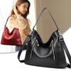 New Autumn and Winter Women's Handbag Large Capacity Tote Bag Solid Color Retro Multi-zipper Women's Shoulder Bag Portable