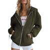 Women's Zip Hoodie Long Sleeve Oversized Sweatshirt Fleece Jacket Pocket Sweatshirt Jacket