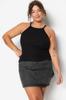 Women's Style Plus Size Black Halter Neck Basic Knitted Undershirt