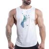 Summer Adult Men'S Outdoor Fitness Casual Sports Crew-Neck Vest Creative Feather Pattern 2d Print Quick-Drying Sleeveless Shirt