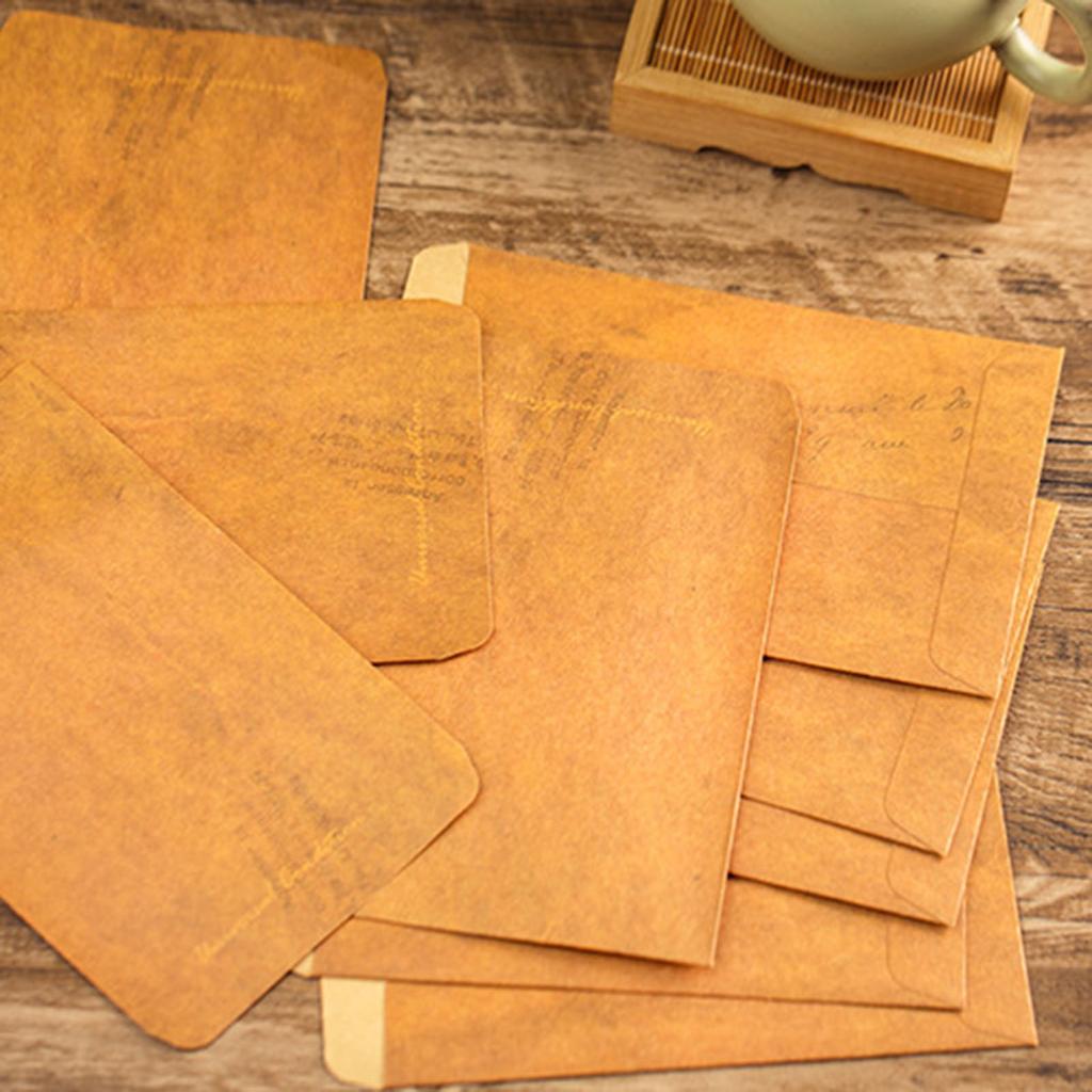 100 Pcs Old Design Paper Envelopes Kraft Papers Envelopes Aged Blank Envelopes for Greeting Cards Party Invitations