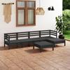 Day and Night - Day and Night Garden Furniture Set 6 Pieces Solid Pine Wood Black